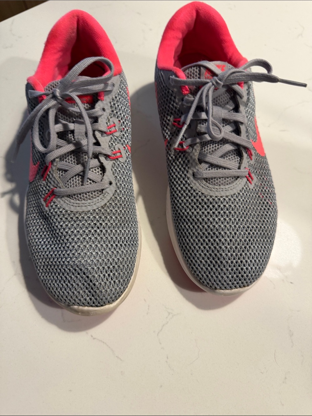 Nike Grey and Pink Mesh Trainers